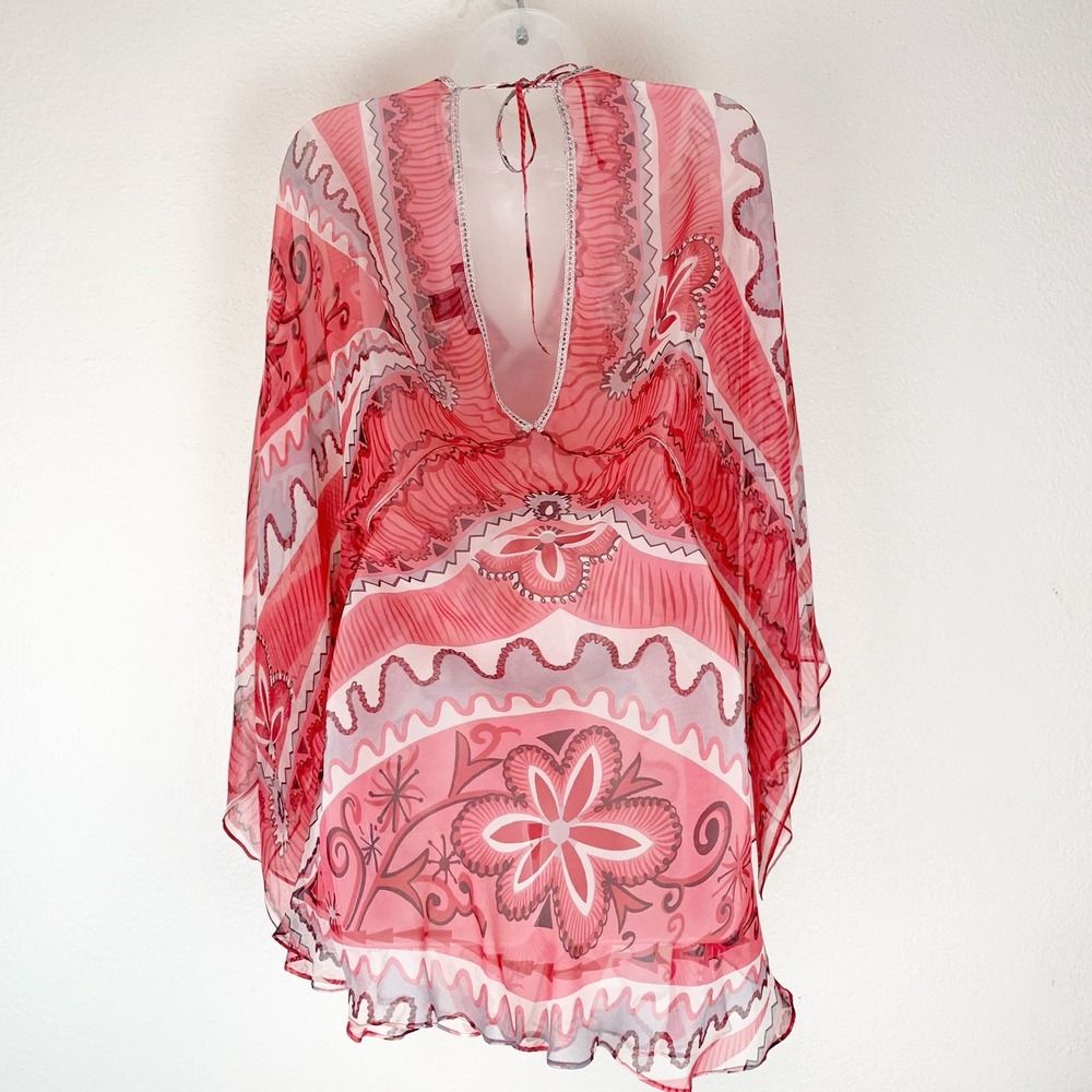 Arden B Luxe Top Medium Silk Fairy‎ Whimsy Boho Artsy Tunic Sheer Y2K Ethereal M - Picture 7 of 11